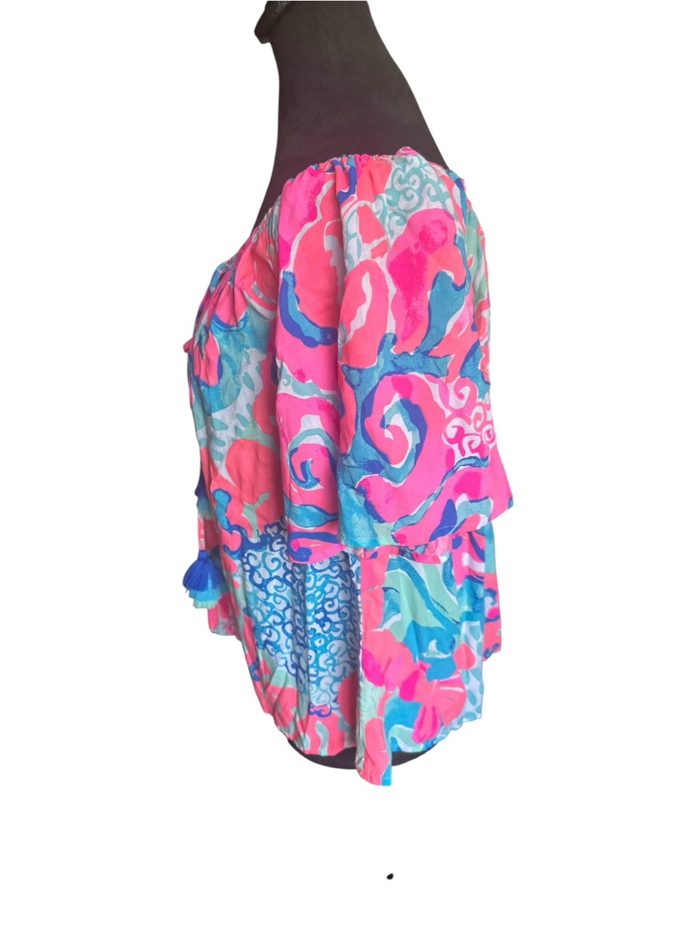 Lilly Pulitzer Sain Off-Shoulder Top – Coral Reef “I’m So Jelly” Small – NWT - Picture 6 of 12